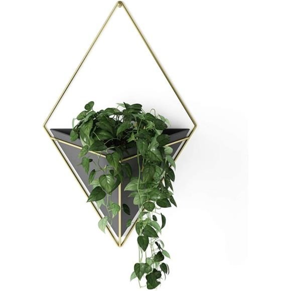 Hanging Planter Vase &Geometric Wall Decor Ceramic Container-Great For Succulent - Picture 1 of 6